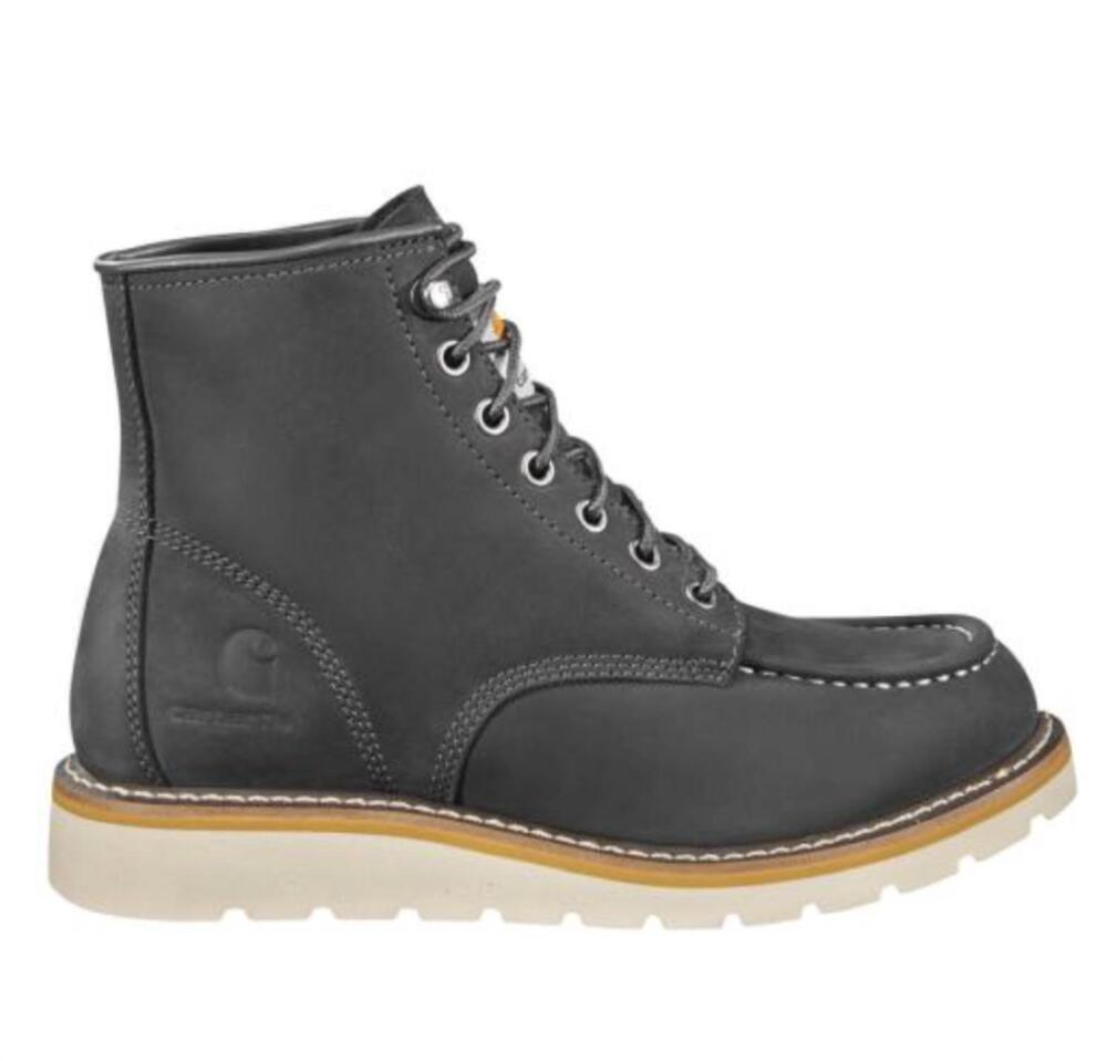 NEW CARHARTT women's 6" moc toe wedge boots in grey